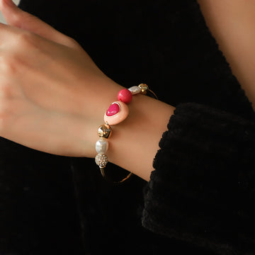 Fashion Original Design Heart Peach Pearl Necklace