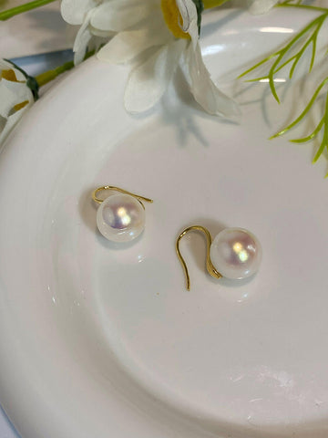 Simple Pearl Earrings For Women 18K