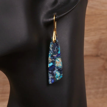 Geometric Flower Shape Pendant Earrings In