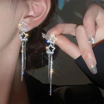 Xingx Gold Water Drop Tassel Earrings