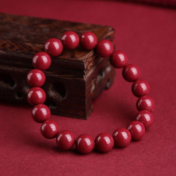Plain Cinnabar Bracelet For Men And