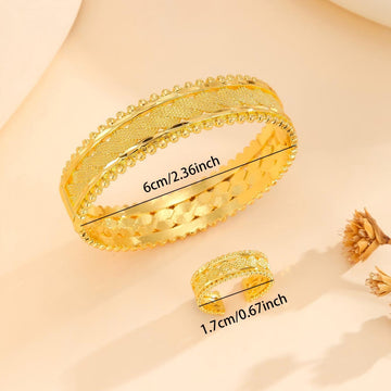 2Pcs Vintage Gold Plated Bracelet Open