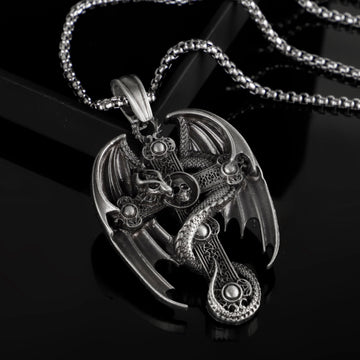 Men'S Stainless Steel Retro Pendant Sweater