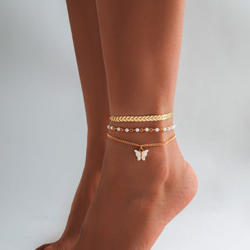 Beach Star Tassel Ankle Ring Simple