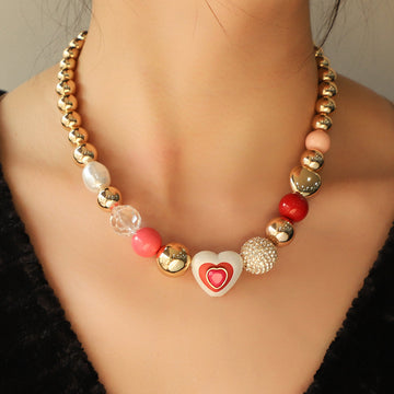 Fashion Original Design Heart Peach Pearl Necklace