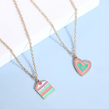 Women Macaron Multi Color Oil Drop Necklace