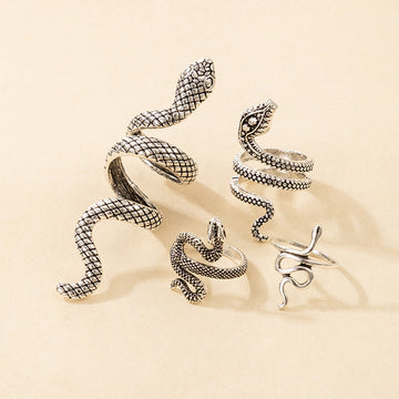 Long Cool Handsome Men'S Snake Print Ring