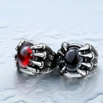 Men'S Vintage Personality Titanium Steel Inlaid Ring