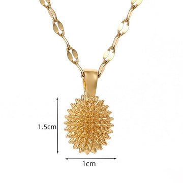 Women'S Solid Gold Durian Necklace Simple