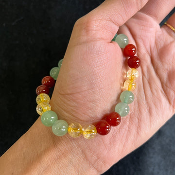 8Mm Yellow Beaded Bracelet For Men