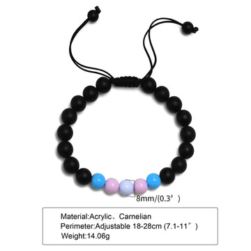 Acrylic Black Agate Beaded Bracelet Unisex