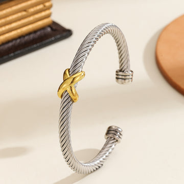 Fashionable Personalized 8 Character Cross Steel Bracelet