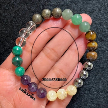Amethyst Green Dongling Stone Geometric Beaded Bracelet