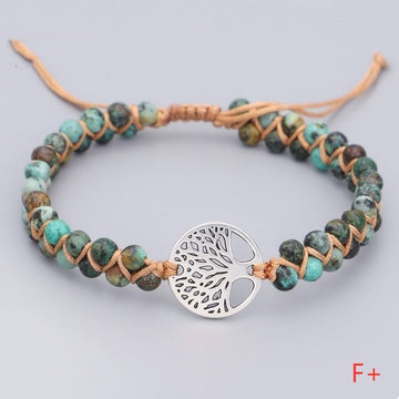 Woven Twine Double Tree Of Life Bracelet