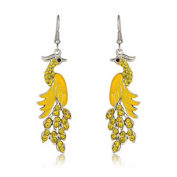 European And American Texture Peacock Earrings