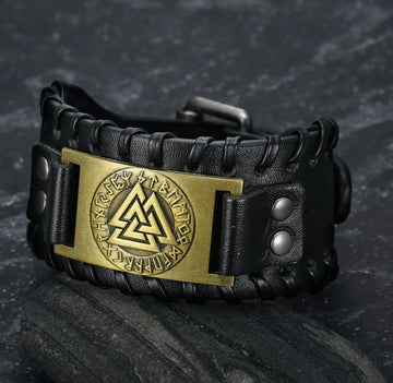 Nordic Viking Totem Triangle Energy Men'S Bracelet