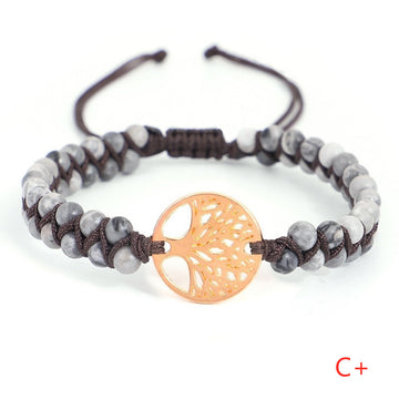 Woven Twine Double Tree Of Life Bracelet