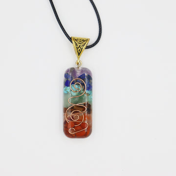 Retro Reiki Healing Energy Crystal Pendant Necklace