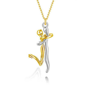 Couples Pendant Humanoid Hug Necklace In