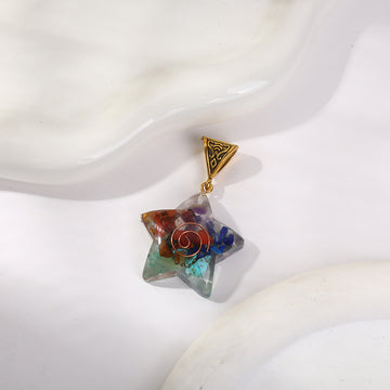 Retro Reiki Healing Energy Crystal Pendant Necklace