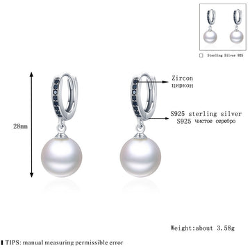Trendy Black Round Ball Stud Earrings