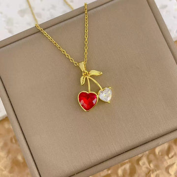 Women'S Red Cherry Necklace High End