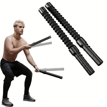 2pcs Stainless Steel Wireless Combat Training Stick Muscle Exercise Fitness Tool Strong Rebound Inertia Home Gym Equipment