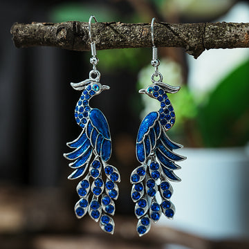 European And American Texture Peacock Earrings