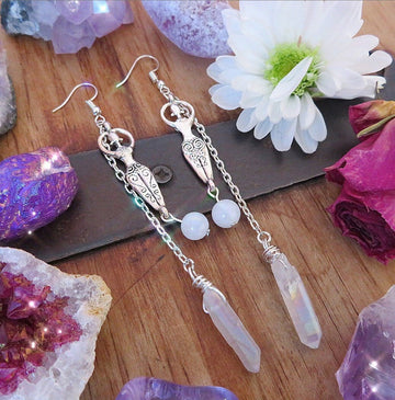 Moonstone And Angel Halo Quartz Wrap