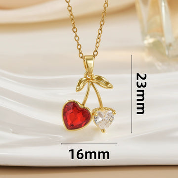 Women'S Red Cherry Necklace High End