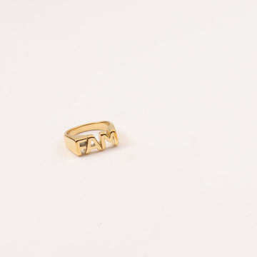 Letter Seal Titanium Steel Plating 18K Ring