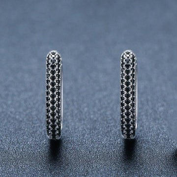 French Style Black Zircon Earrings For