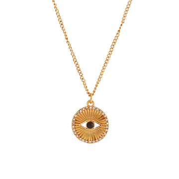Minimalist Black Eyes Stainless Steel Necklace
