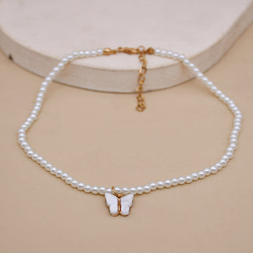 Elegant White Pearl Choker Necklace Small