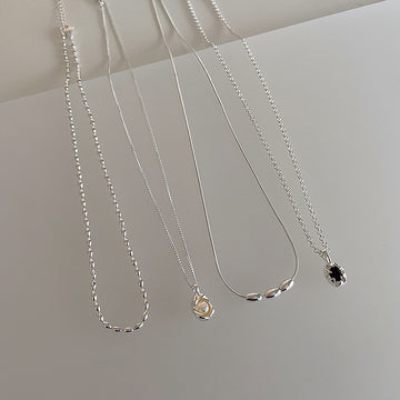 Irregular Zircon Pearl Metal Pendant Necklace