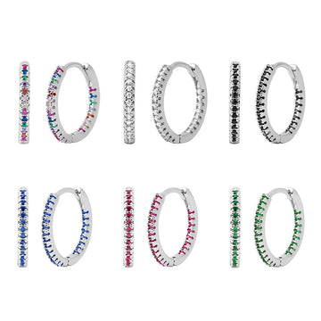 Circle Female Earrings Ear Clip Multicolor