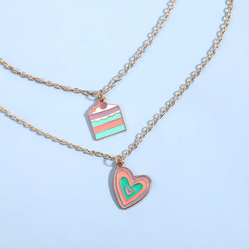 Women Macaron Multi Color Oil Drop Necklace