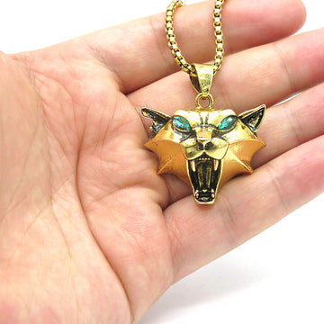Silver Gold Green Rhinestone Wild Game Necklace