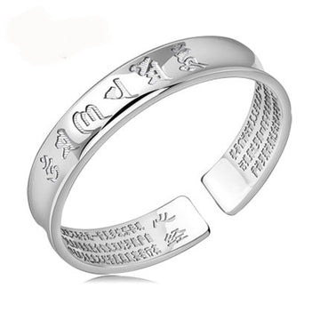 Silver Jewelry Retro Six Character True Bracelet