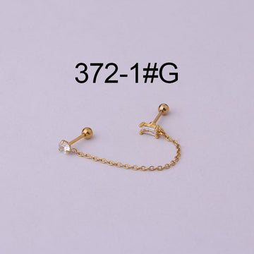 Thin Rod Stainless Steel Double Pierced