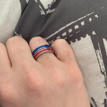 Bisexual Pride Stainless Steel Ring Unisex