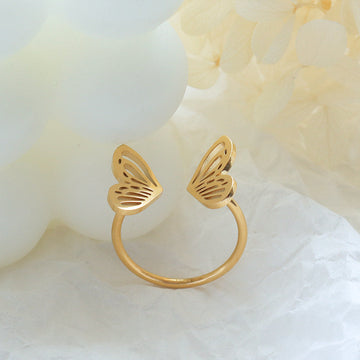 Personality Fashion Normcore Style Hollow Butterfly Ring