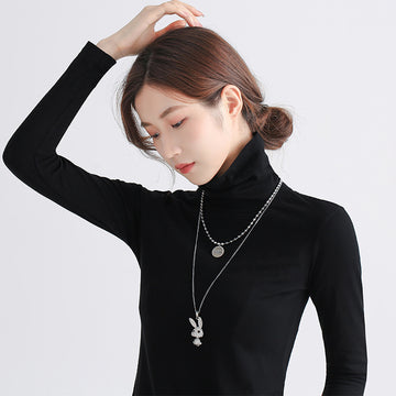 Double Decorative Titanium Steel Necklace Light