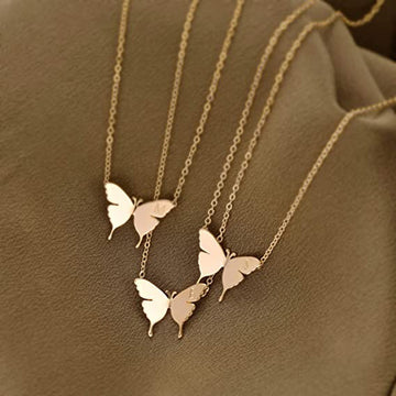 Geometric Butterfly Pendant Necklace For Women