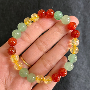 8Mm Yellow Beaded Bracelet For Men
