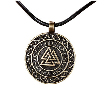 Asgard Crafted Circular Horn Valknut Symbol