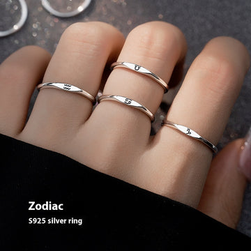 Simple Twelve Constellation Open Ring For
