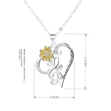 Pastoral Style Two Color Sunflower Pendant Necklace