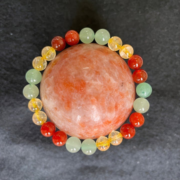 8Mm Yellow Beaded Bracelet For Men