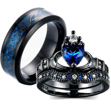 Crown Love Sapphire Female Ring Alloy